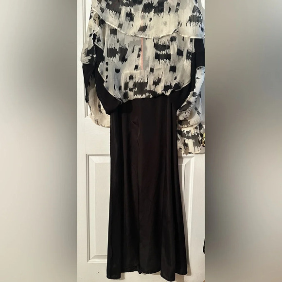 LINE & DOT Anthropologie Retro SILK Sleeveless Maxi Dress L Splash Autumn Spooky - Picture 8 of 12